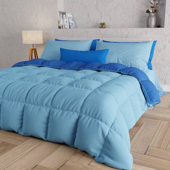 PETTI Piumone Trapunta Matrimoniale, Singola, Piazza E Mezza, Blu Celeste