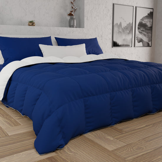 PETTI Piumone Trapunta Matrimoniale, Singola, Piazza E Mezza, Blu Bianco