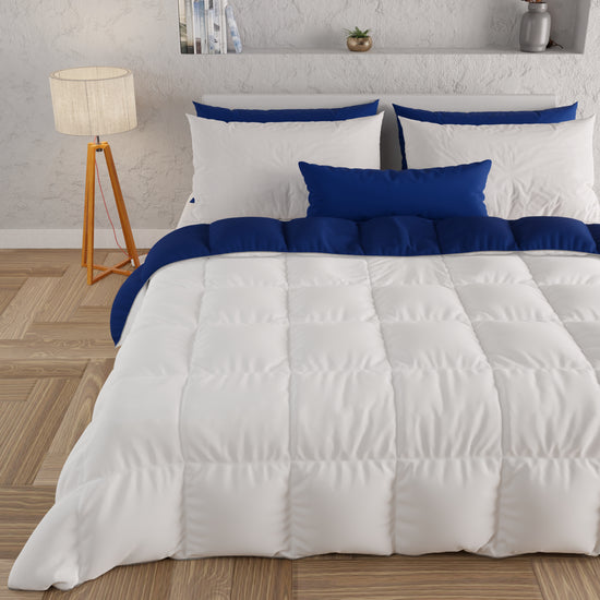 PETTI Piumone Trapunta Matrimoniale, Singola, Piazza E Mezza, Blu Bianco