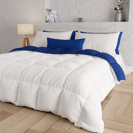 PETTI Piumone Trapunta Matrimoniale, Singola, Piazza E Mezza, Blu Bianco