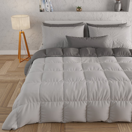 PETTI Piumone Trapunta Matrimoniale, Singola, Piazza e Mezza, Grigio