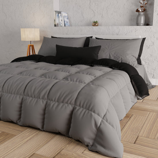 PETTI Piumone Trapunta Matrimoniale, Singola, Piazza E Mezza, Nero