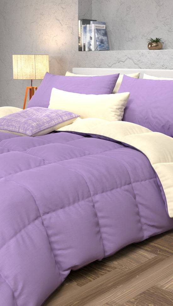 PETTI Piumone Trapunta Matrimoniale, Singola, Piazza E Mezza, Panna Lilla