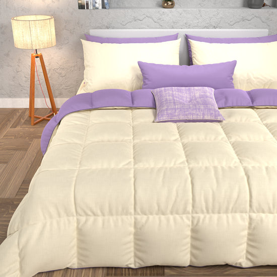 PETTI Piumone Trapunta Matrimoniale, Singola, Piazza E Mezza, Panna Lilla