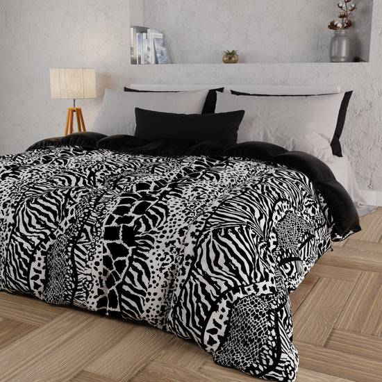 PETTI Piumone, Trapunta Matrimoniale, Singola, Piazza E Mezza, Animalier Zebrato