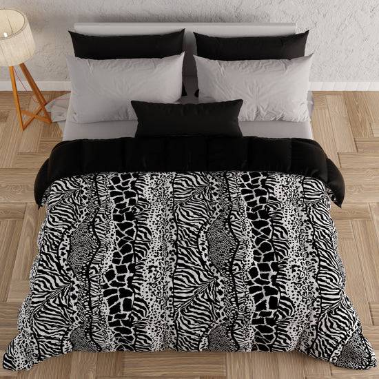 PETTI Piumone, Trapunta Matrimoniale, Singola, Piazza E Mezza, Animalier Zebrato