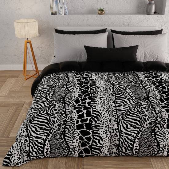 PETTI Piumone, Trapunta Matrimoniale, Singola, Piazza e Mezza, Animalier Zebrato