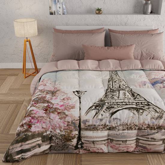 PETTI Piumone, Trapunta Matrimoniale, Singola, Piazza e Mezza, Paris, Parigi Torre Eiffel
