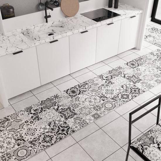 PETTI Tappeto Cucina Antiscivolo Moderno Passatoia Cucina Lavabile Vietri 02 Nero