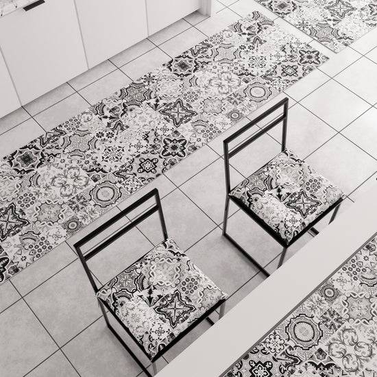 PETTI Tappeto Cucina Antiscivolo Moderno Passatoia Cucina Lavabile Vietri 02 Nero