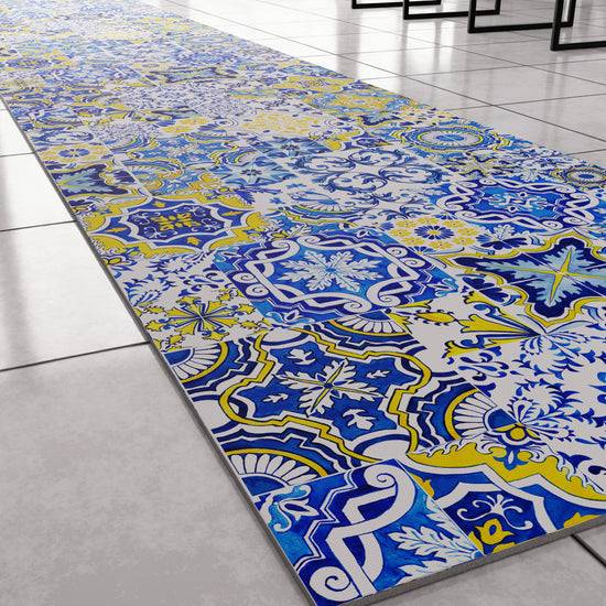 PETTI Tappeto Cucina Antiscivolo Moderno Passatoia Cucina Lavabile Vietri 02 Blu