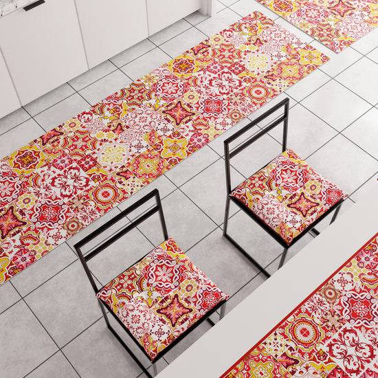 PETTI Tappeto Cucina Antiscivolo Moderno Passatoia Cucina Lavabile Vietri 02 Rosso