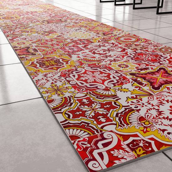 PETTI Tappeto Cucina Antiscivolo Moderno Passatoia Cucina Lavabile Vietri 02 Rosso