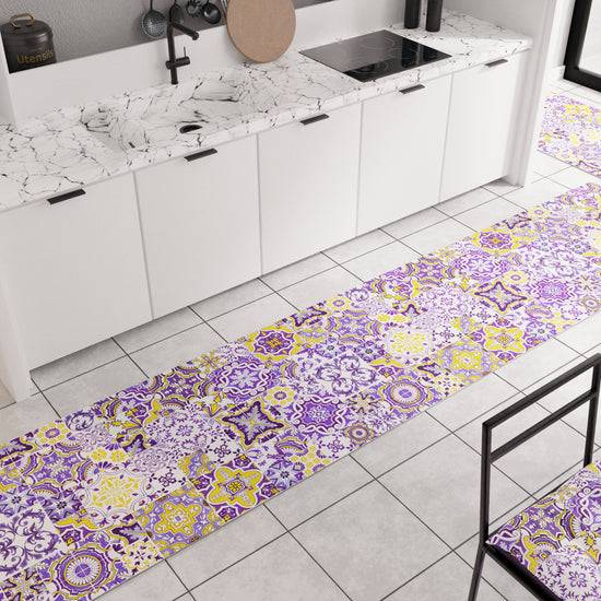 PETTI Tappeto Cucina Antiscivolo Moderno Passatoia Cucina Lavabile Vietri 02 Viola