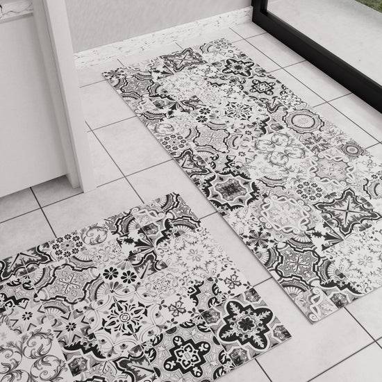 PETTI Tappeto Cucina Antiscivolo moderno Passatoia Cucina lavabile Vietri 02 Nero