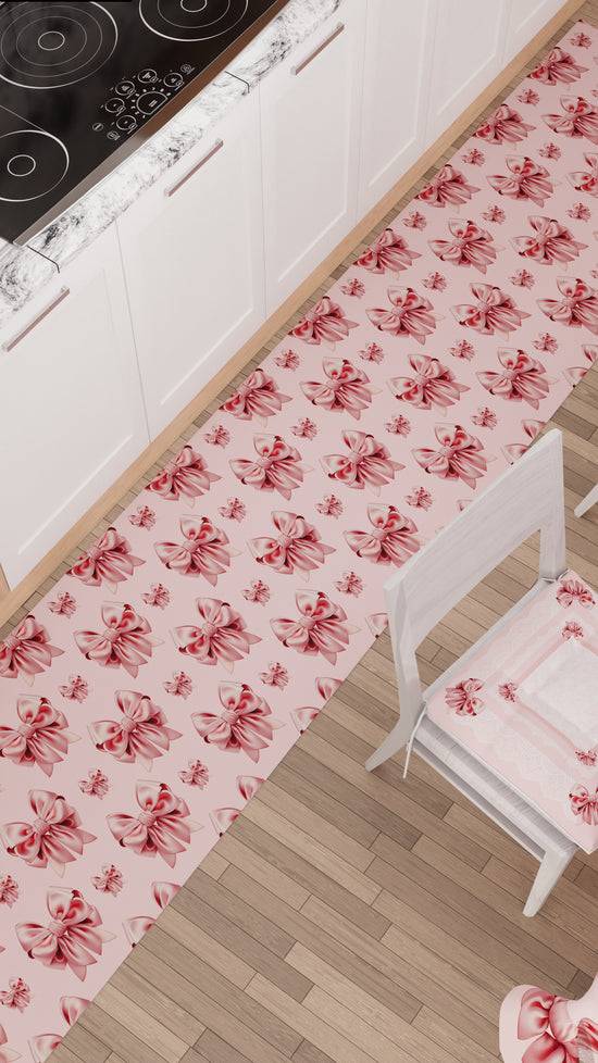 PETTI Tappeto Cucina Antiscivolo Passatoia Cucina Lavabile, Cucina Fiocco Rosa