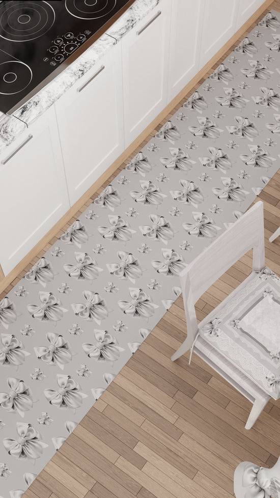 PETTI Tappeto Cucina Antiscivolo Passatoia Cucina Lavabile, Cucina Fiocco Grigio