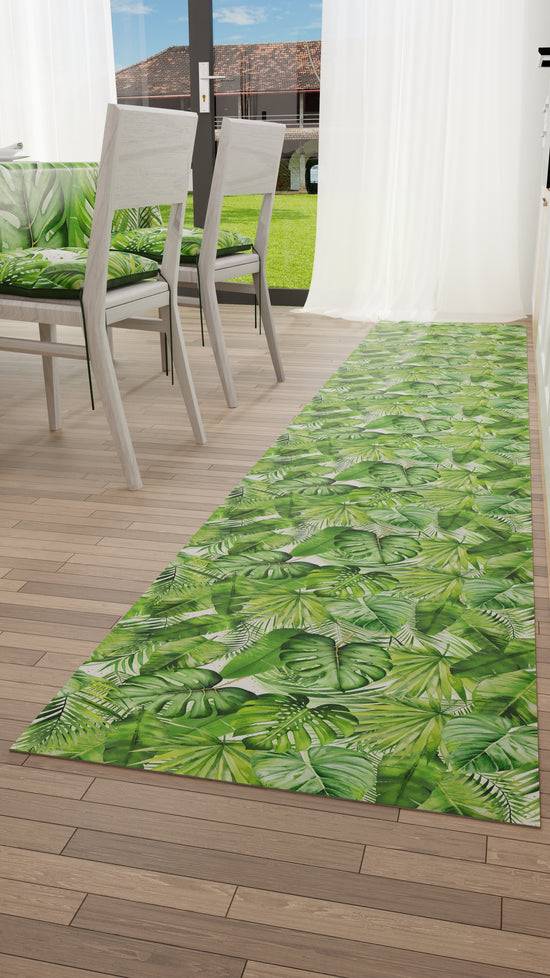 PETTI Tappeto Cucina Antiscivolo Passatoia Cucina Lavabile, Cucina Foglia Tropicale