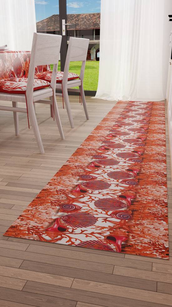 PETTI Tappeto Cucina Antiscivolo Passatoia Cucina Lavabile, Corallo Rosso