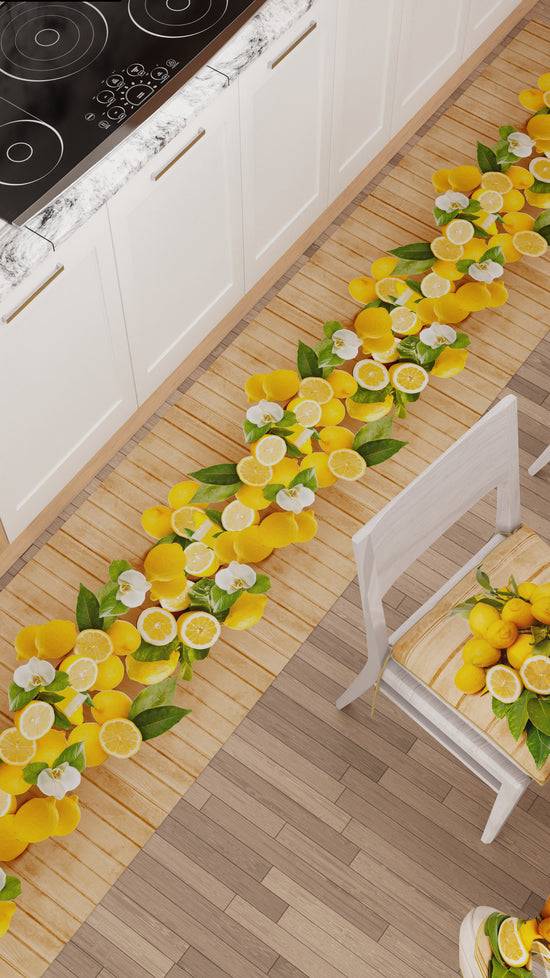 PETTI Tappeto Cucina Antiscivolo Passatoia Cucina lavabile, Lemon