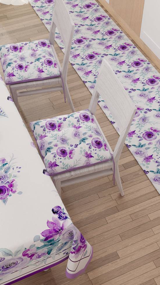 PETTI Tappeto Cucina Antiscivolo Passatoia Cucina Lavabile, Floreale Viola