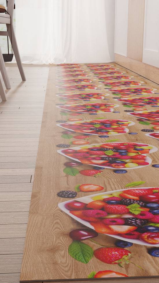 PETTI Tappeto Cucina Antiscivolo Passatoia Cucina Lavabile, Fragole