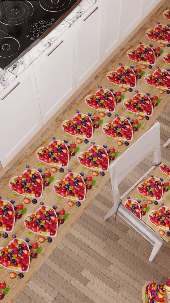 PETTI Tappeto Cucina Antiscivolo Passatoia Cucina lavabile, Fragole