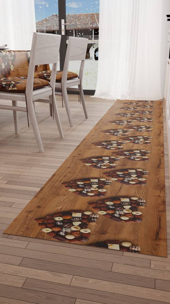 PETTI Tappeto Cucina Antiscivolo Passatoia Cucina Lavabile, Cioccolato