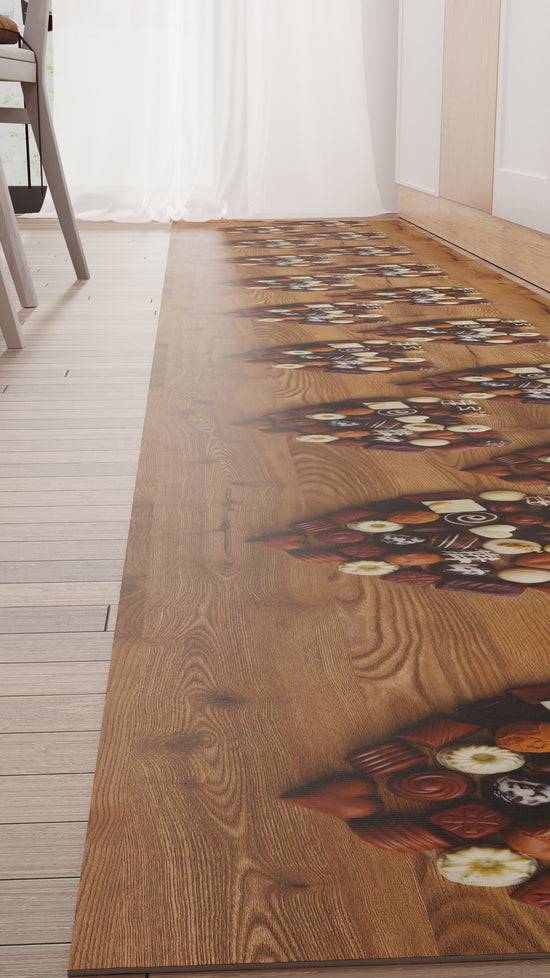 PETTI Tappeto Cucina Antiscivolo Passatoia Cucina Lavabile, Cioccolato