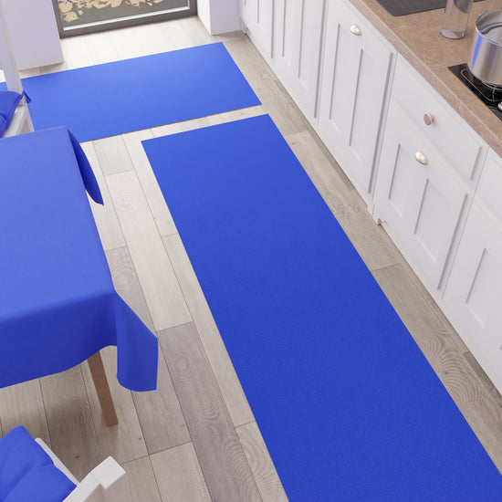 PETTI Tappeto Cucina Passatoia Cucina Tinta Unita Blu Elettrico