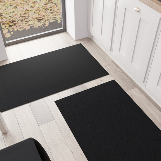 PETTI Tappeto Cucina, Passatoia Cucina, Tinta Unita Nero