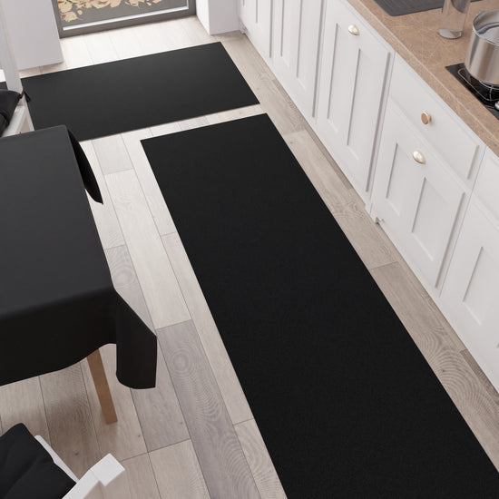 PETTI Tappeto Cucina, Passatoia Cucina, Tinta Unita Nero