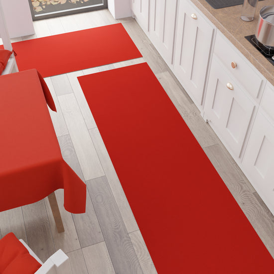 PETTI Tappeto Cucina Passatoia Cucina Tinta Unita Rosso