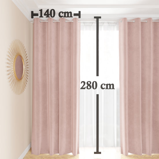 PETTI Tenda A Pannello In Velluto Per Interni Con Anelli, 140x280 Cm, Cipria