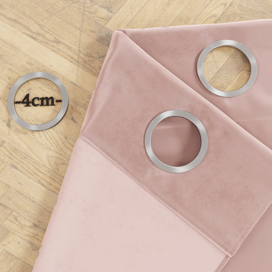 PETTI Tenda A Pannello In Velluto Per Interni Con Anelli E Pizzo Rebrodè, 140x280 Cm, Cipria By Sissy