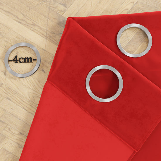 PETTI Tenda A Pannello In Velluto Per Interni Con Anelli, 140x280 Cm, Rosso