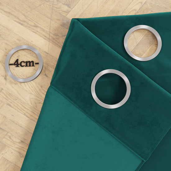 PETTI Tenda A Pannello In Velluto Per Interni Con Anelli, 140x280 Cm, Ottanio