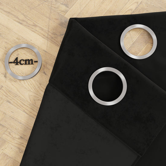 PETTI Tenda A Pannello In Velluto Per Interni Con Anelli, 140x280 Cm, Nero