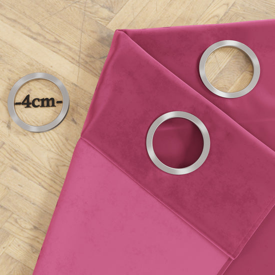 PETTI Tenda A Pannello In Velluto Per Interni Con Anelli, 140x280 Cm, Fucsia