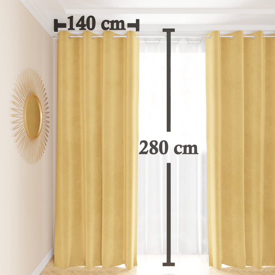 PETTI Tenda A Pannello In Velluto Per Interni Con Anelli, 140x280 Cm, Oro
