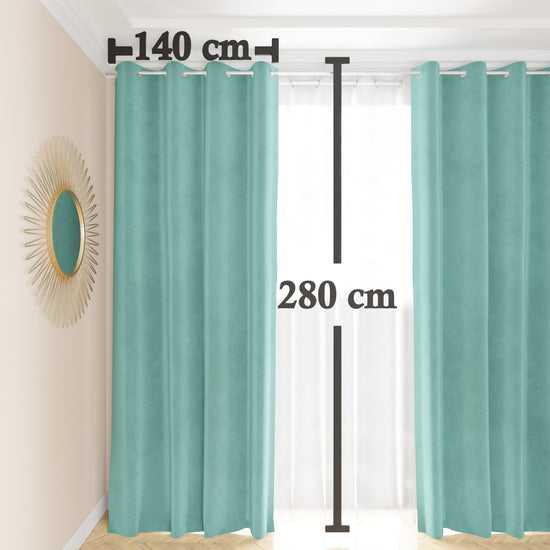 PETTI Tenda A Pannello In Velluto Per Interni Con Anelli, 140x280 Cm, Tiffany