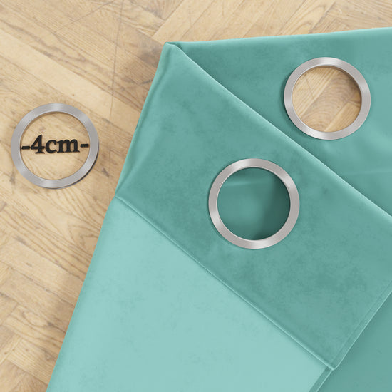 PETTI Tenda A Pannello In Velluto Per Interni Con Anelli, 140x280 Cm, Tiffany