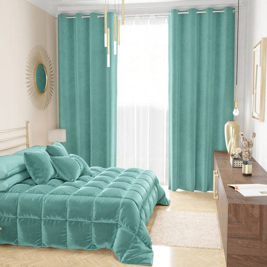 PETTI Tenda A Pannello In Velluto Per Interni Con Anelli, 140x280 Cm, Tiffany