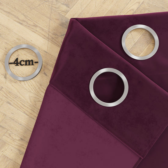 PETTI Tenda A Pannello In Velluto Per Interni Con Anelli, 140x280 Cm, Prugna