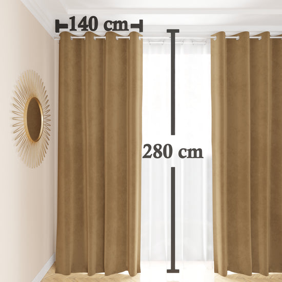 PETTI Tenda A Pannello In Velluto Per Interni Con Anelli, 140x280 Cm, Tortora