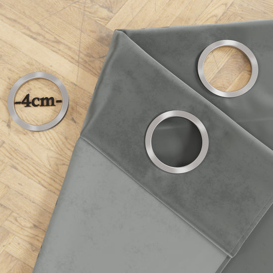 PETTI Tenda A Pannello In Velluto Per Interni Con Anelli, 140x280 Cm, Grigio Scuro