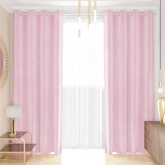 PETTI Tenda a Pannello in Velluto per Interni con Anelli, 140x280 cm, Rosa