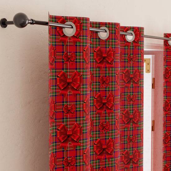 PETTI Tenda Arredo Da Interno A Pannelli Con Anelli Fiocco Tartan, Fantasia Scozzese