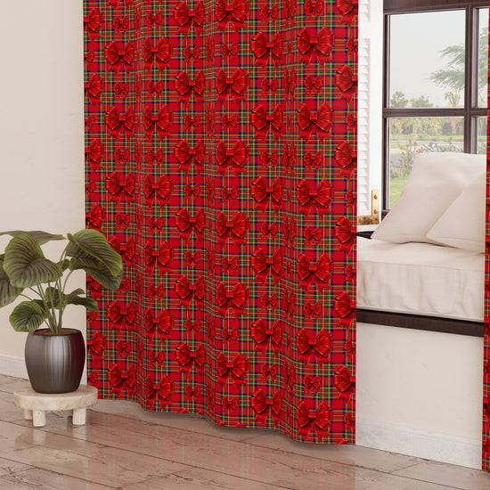 PETTI Tenda Arredo Da Interno A Pannelli Con Anelli Fiocco Tartan, Fantasia Scozzese