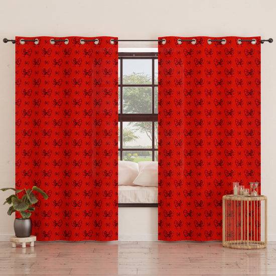 PETTI Tenda Arredo da Interno a Pannelli con Anelli Fiocco Rosso